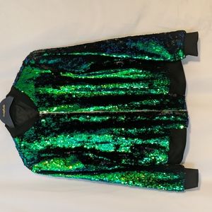 Reversible Sequin Bomber Jacket